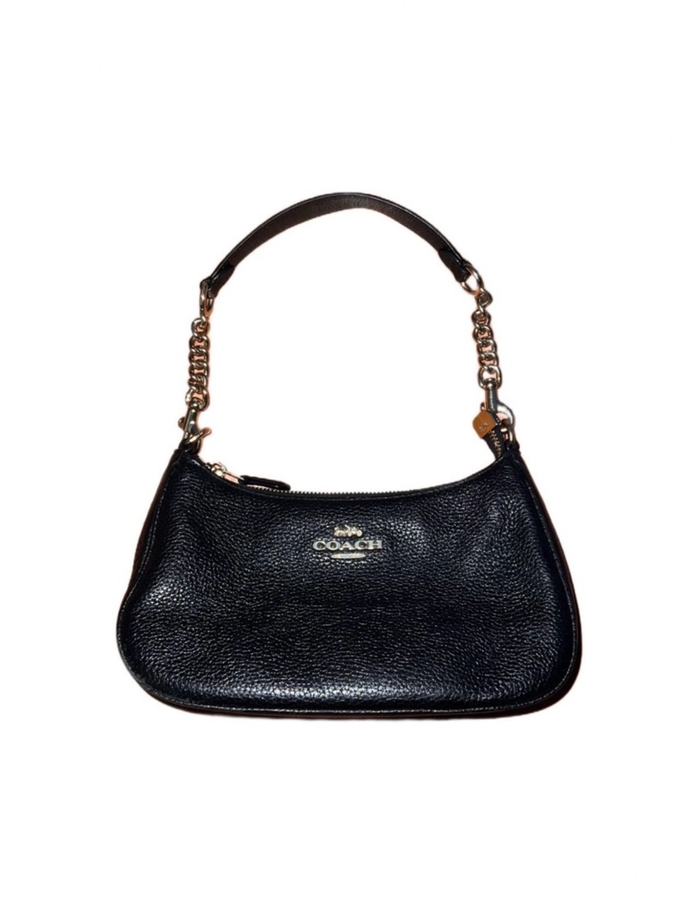 Coach Black Pebbled Leather Mini Shoulder Bag